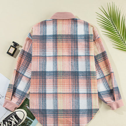 Plaid Button Up Long Sleeve Shacket - Vickie Lynn's