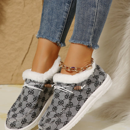 Printed Round Toe Flat Slip-Ons