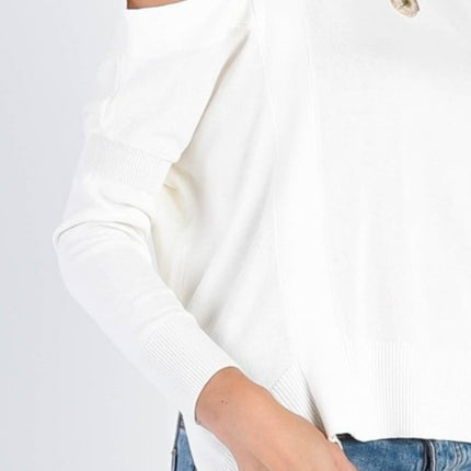 UNIQ Cold Shoulder Long Sleeve Knit Top