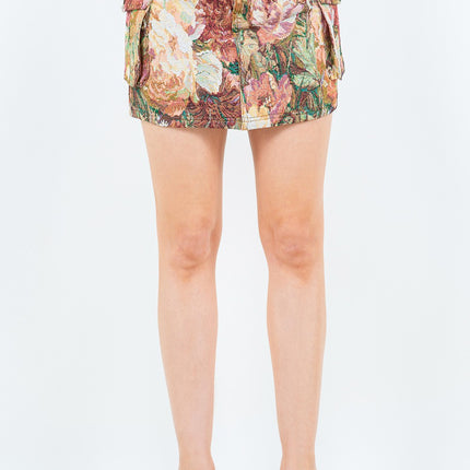 American Bazi Jacquard Weave Cargo Pocket Skirt