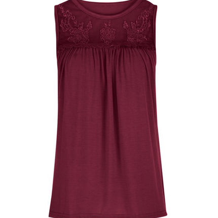 Lace Detail Round Neck Tank