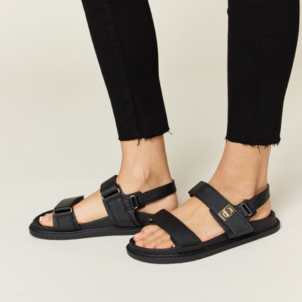 WILD DIVA Velcro Double Strap Slingback Sandals