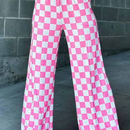 Checkered Wide Leg Pants