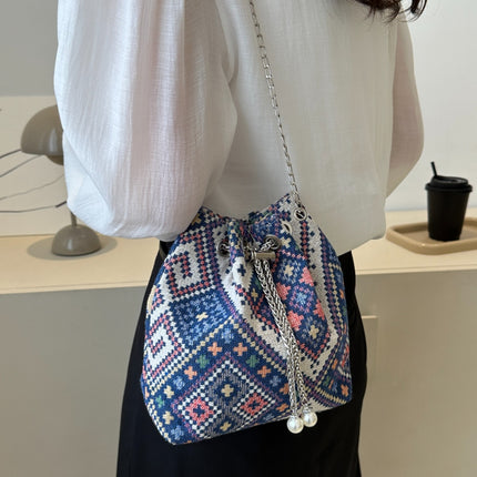 Printed Chain Bucket Bag