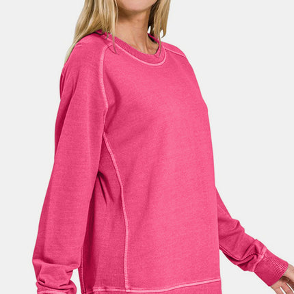 Zenana Full Size Pigment Dyed French Terry Sweatshirt