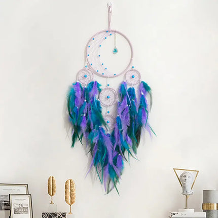 2023 New Dream catchers Retro 5 Ring Dream Catchers Home Decoration Indians Natural Stone Tree of Life Dreamcatcher Wall Hanging