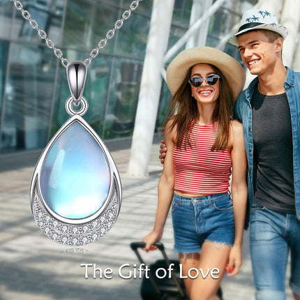 925 Sterling Silver Filigree Teardrop Pendant Necklace for Women