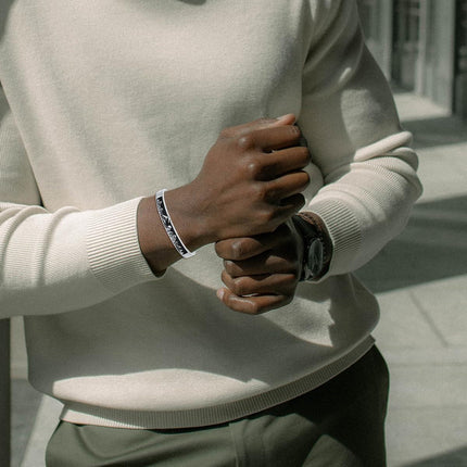 925 Sterling Silver Mountain Scene Bracelet for Men