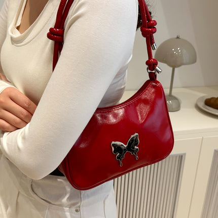 Butterfly PU Leather Knotted Strap Shoulder Bag