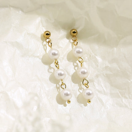 Stainless Steel Freshwater Pearl Earrings