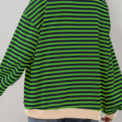 Contrast Striped Long Sleeve Sweatshirt