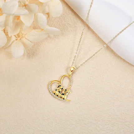 14K Gold Rabbit Pendant Necklace with Flowers and Carrots - Summer for Women Lovers Valentines Mother's Day