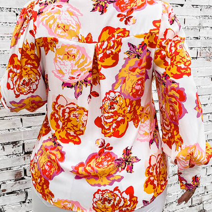 Plus Size Printed Long Sleeve Shirt