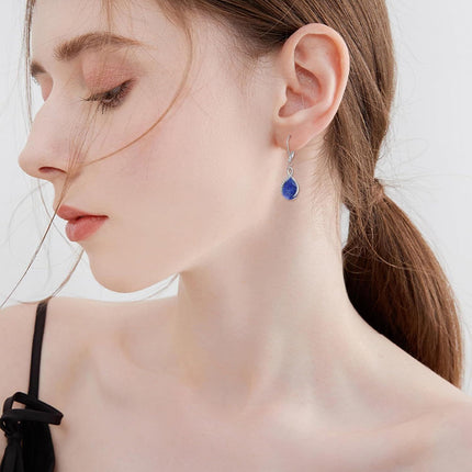 925 Sterling Silver Opal Pear-Shaped Drop Earrings with Leverback Hooks for Women Gift Ideas