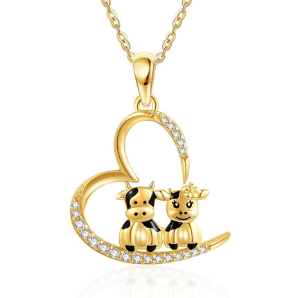14K Gold Rabbit Pendant Necklace with Flowers and Carrots - Summer for Women Lovers Valentines Mother's Day