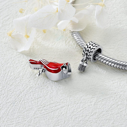 925 Sterling Silver Red Cardinal Sunflower Heart Cross Family Tree Cremation Charm Urn Bead Bracelet Keepsake Memorial Locket