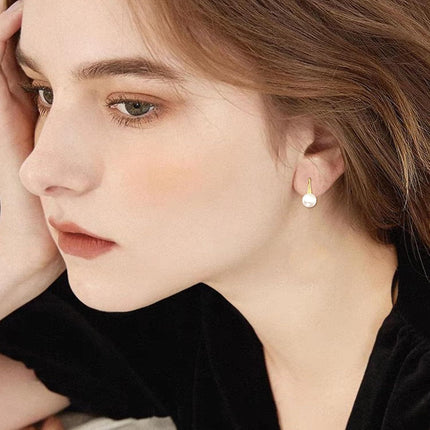 14K Gold Pearl Dangle Earring for Women Girls Elegant Fashion s Accessories