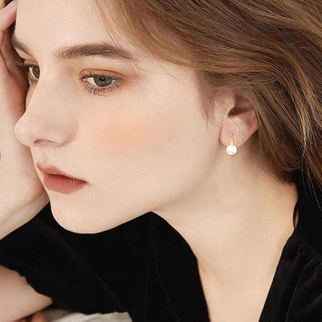 14K Gold Pearl Dangle Earring for Women Girls Elegant Fashion s Accessories