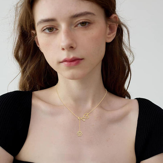 14K Gold Caduceus Heart Pendant Necklace Medical Symbol s for Nurses