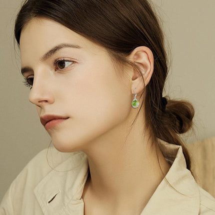 925 Sterling Silver Blue Opalite Drop Earring Leverbacks for Women