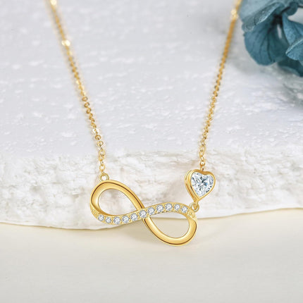 14K Gold Cardinal Bird Heart-Shaped Pendant Necklace with Red Enamel and White Cubic Zirconia Stones for Women's