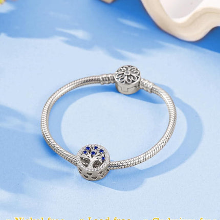 925 Sterling Silver Tree of Life Birthstone Charms for Bracelets