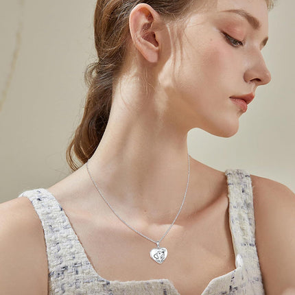 925 Sterling Silver Honeybee Photo Locket Pendant Necklace with Chain for Women