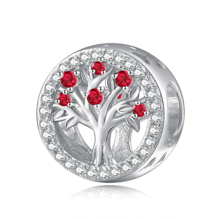 925 Sterling Silver Tree of Life Birthstone Charms for Bracelets