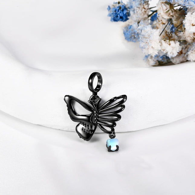 Black 925 Sterling Silver Butterfly Heart Pendant Charm Bracelet for Women Mom  69 chars
