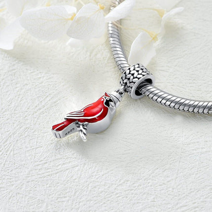 925 Sterling Silver Red Cardinal Sunflower Heart Cross Family Tree Cremation Charm Urn Bead Bracelet Keepsake Memorial Locket