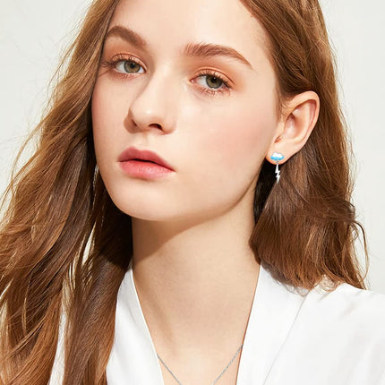 925 Sterling Silver Lightning Bolt Cloud Stud Earrings for Women Girls Teens