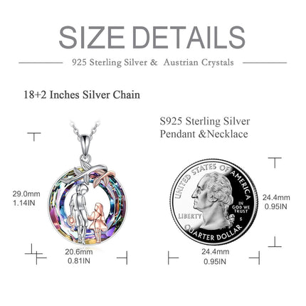 Sterling Silver Heart Necklace Sisters Gift for Friendship Birthday Christmas