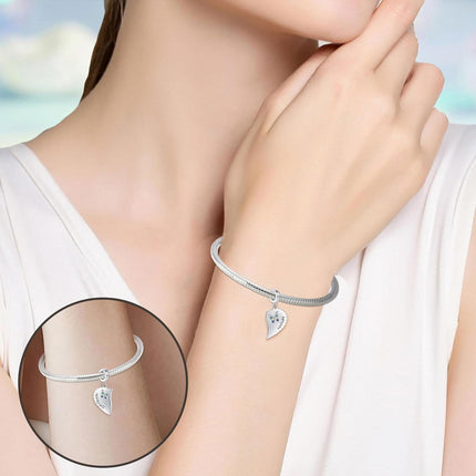 925 Sterling Silver Butterfly Heart Pendant Bracelet & Necklace Set - Mother Daughter Gift