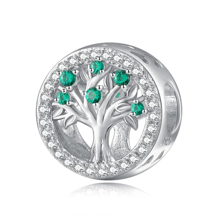 925 Sterling Silver Tree of Life Birthstone Charms for Bracelets