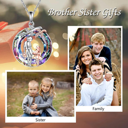 Sterling Silver Heart Necklace Sisters Gift for Friendship Birthday Christmas
