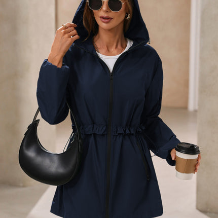 Outdoor Waterproof Long Sleeve Hooded Windbreaker