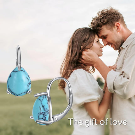 925 Sterling Silver Purple Jade Leverback Earrings Gemstone s for Women