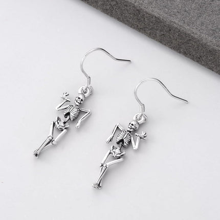 925 Sterling Silver Halloween Skeleton Hand Dangle Earrings Gift for Women