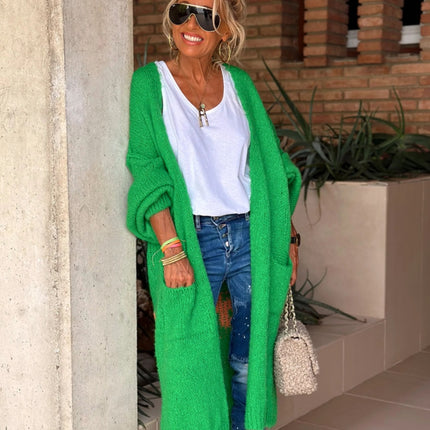 Letter Dropped Shoulder Long Sleeve Cardigan - Vickie Lynn's