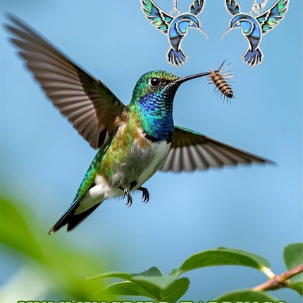 925 Sterling Silver Abalone Hummingbird Leverback Earrings - 3 Flight Postures Dangle Jewelry Gift for Women