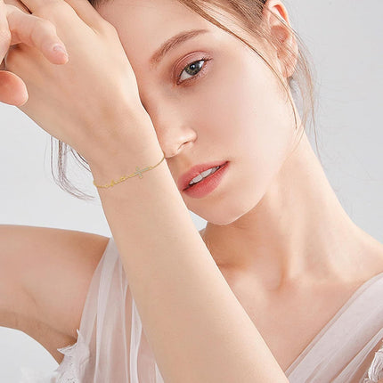 14K Gold Cross Faith Chain Bracelet - Elegant  for Her