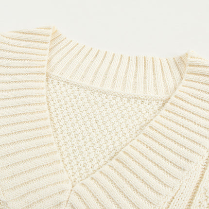 Cable-Knit V-Neck Sweater Vest