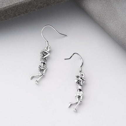 925 Sterling Silver Halloween Skeleton Hand Dangle Earrings Gift for Women
