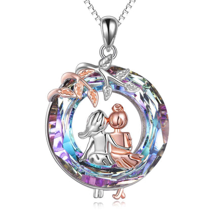 Sterling Silver Heart Necklace Sisters Gift for Friendship Birthday Christmas
