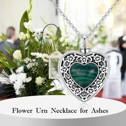 925 Sterling Silver Purple Amethyst Heart Cremation Urn Pendant Necklace with Funnel and Fill Tool - Memorial Keepsake Jewelry