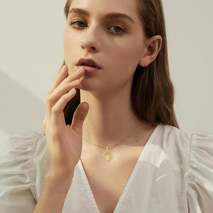 14K Gold Saint Jude Thaddeus Pendant Necklace with Cubic Zirconia - Religious Protection s for Women on Valentines and Mother's Days