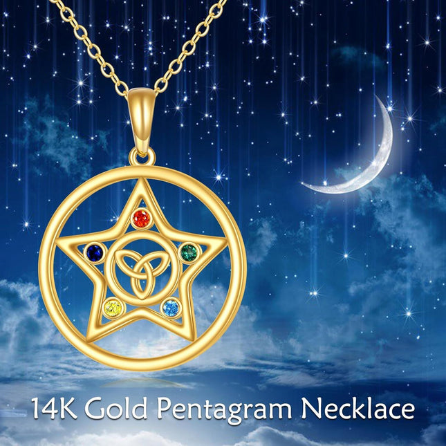 14K gold Star of David Necklace