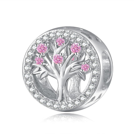 925 Sterling Silver Tree of Life Birthstone Charms for Bracelets