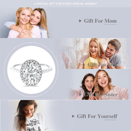 Gold 10k Moissanite 1ct Oval Halo Ring for Women Engagement Wedding