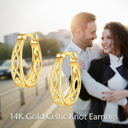 14K Gold Small Huggie Filigree Hoop Earrings for Women - Birthday Gift Ideas